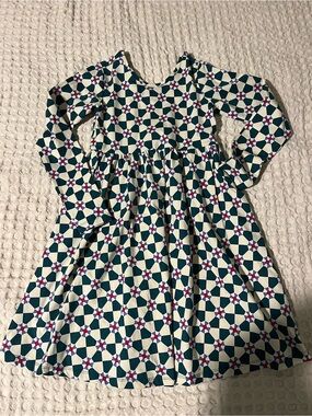 Hanna Andersson Geometric/ quilt  Long-Sleeve swing Dress